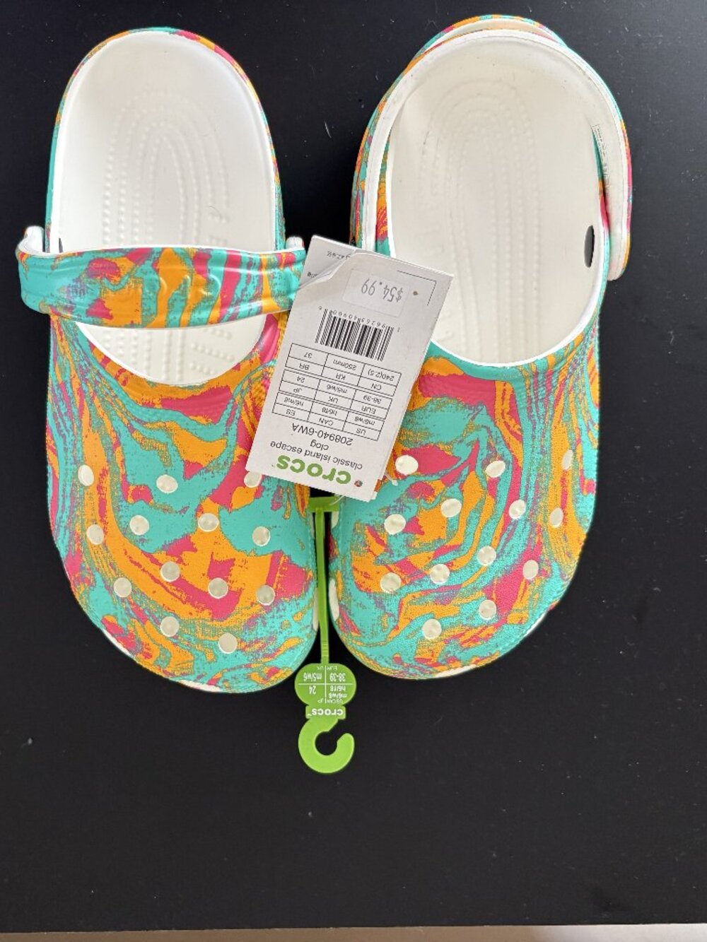 NWT Crocs Multicolor Clogs Island Escape Size M6/W8 Tropical Print